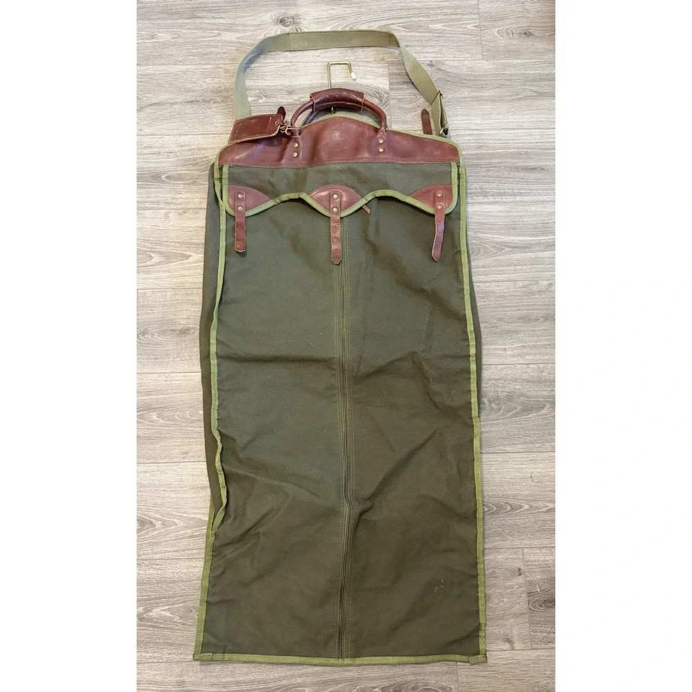 Vintage Tony's Pizza‎ Service Canvas Leather Garment Bag Uniform Carrier